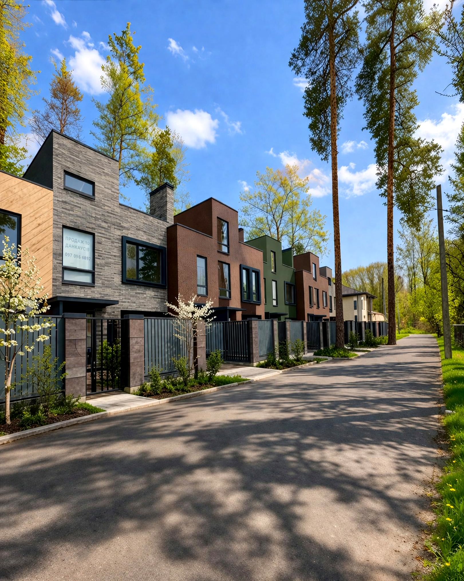 Дорога поруч з таунхаусами Madera House